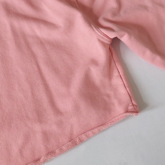 All saints cold shoulder cropped soft pink hoodie - Picture 8 of 14